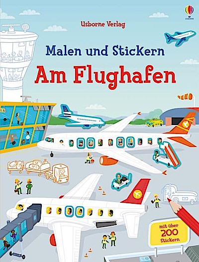 Malen und Stickern: Am Flughafen