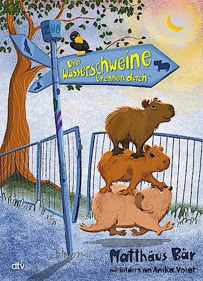 Drei Wasserschweine brennen durch