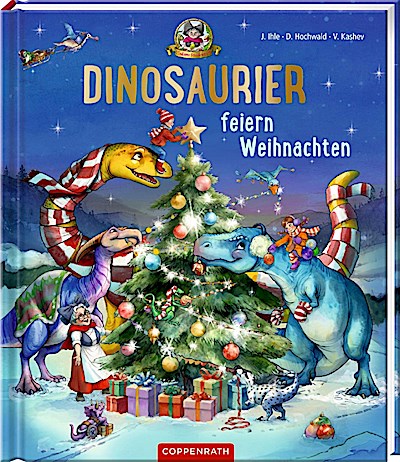 Dinosaurier feiern Weihnachten